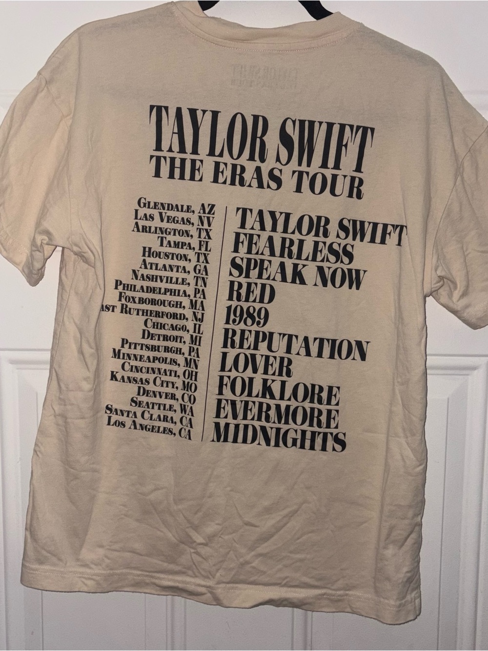 Taylor Swift Beige The Eras Tour Graphic Tee with Multicolor Photo Grid - Picture 2 of 3